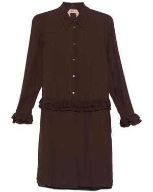 N°21 Ruffled Dress - Brown