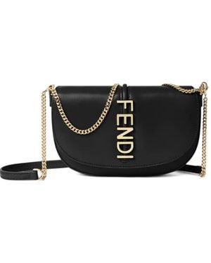 Fendi Graphy Leather Mini Bag - Black