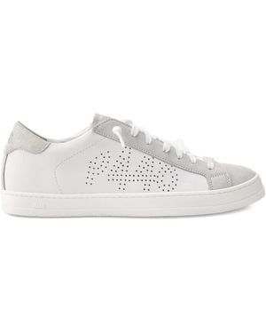 P448 John Perforated-Logo Leather Trainers - White