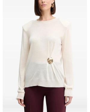 SIMONA CORSELLINI Appliqué-Detail Top - White