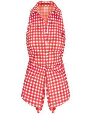 Simon Miller Loch Gingham-Check Sleeveless Top - Red