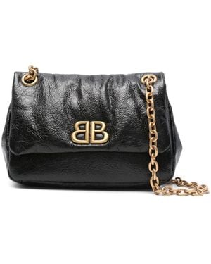 Balenciaga Mini Monaco Shoulder Bag - Black