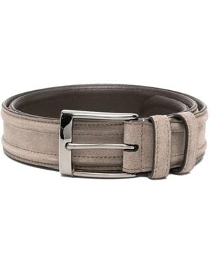 Canali Suede Leather Belt - Gray