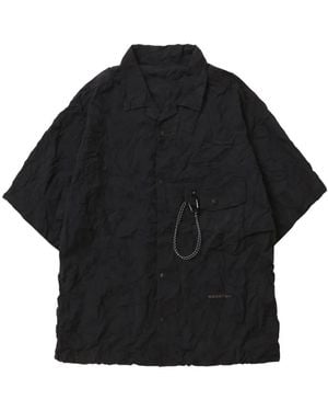 and wander Flap-Pocket Short-Sleeve Shirt - Black