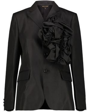 Comme des Garçons Ruffled Single-Breasted Blazer - Black