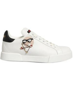 Dolce & Gabbana Portofino Patch Trainers - White