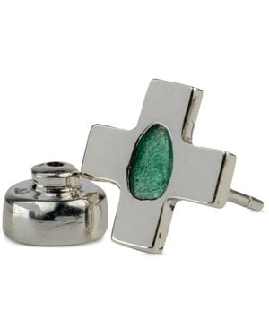 Parts Of 4 Sterling Plus Emerald Earring - Grey