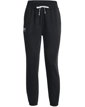 Under Armour Rival Terry Logo-Print Drawstring Track Trousers - Black
