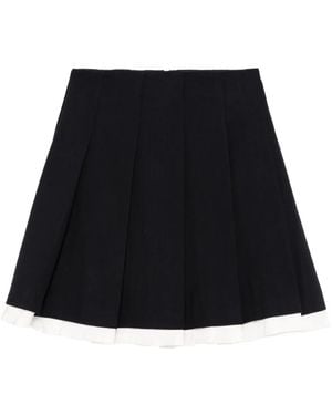 ShuShu/Tong Wool Pleated Skirt - Black