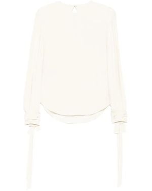 Alberta Ferretti Blouse À Col Rond - White
