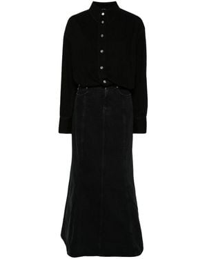 Haikure Jos Denim Maxi Dress - Black