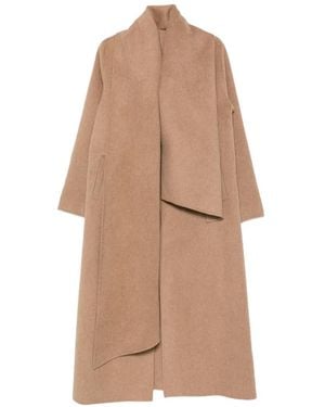 Ruohan Draped-Panel Coat - Natural