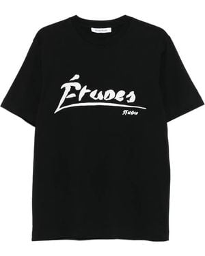 Etudes Studio Logo-Print Organic Cotton T-Shirt - Black