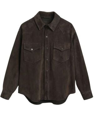 Mulberry Rodeo Suède Overhemd Met Dubbele Zak - Grijs