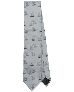 Lanvin Cravatta Con Effetto Jacquard - Grigio