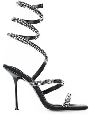 Alexander Wang Julie Crystal-Coil Sandals - White