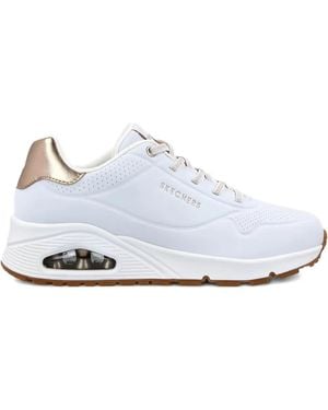 Skechers Uno-Shimmer Away Metallic-Detail Sneakers - White