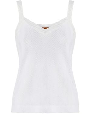 Missoni V-Neck Texture Top - White