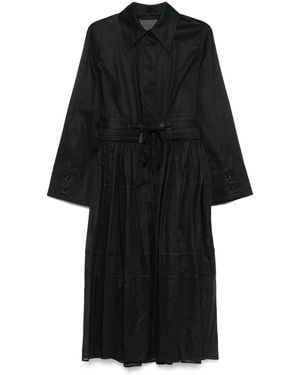 Jil Sander Vestido Cinturon Falda Plisada - Black