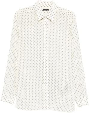 Tom Ford Overhemd Met Paisley-Print - Wit