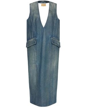 MM6 by Maison Margiela Cotton Midi Dress - Blue