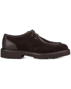 Doucal's Corduroy-Effect Calf Leather Derby Shoes - Brown