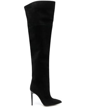 Paris Texas Over-The-Knee Suede Boots - Black