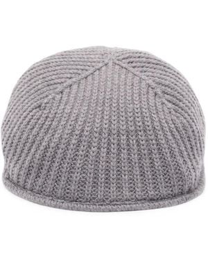 Altea Ribbed-Knit Wool Flat Beret - Gray