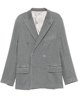 Pence Angelo Double-Breasted Denim Jacket - Gray