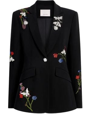 Cinq À Sept Floral-Embellished Cheyenne Blazer - Black
