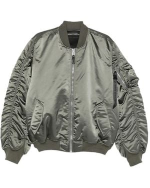 Alpha Industries Ruched-Sleeve Bomber Jacket - Blue