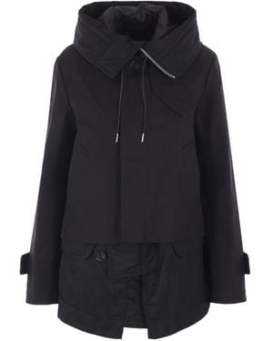 Sacai パーカーコート - ブラック