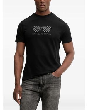 KARL LAGERFELD Graphic-Print T-Shirt - Black