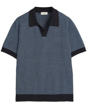 Piacenza Cashmere Patterned Polo Shirt - Blue