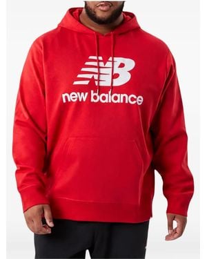 New Balance Nb Essentials Stacked-Logo Hoddie - Red
