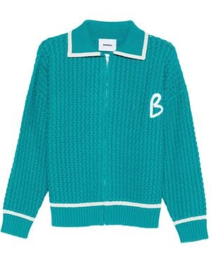 Bonsai Cárdigan bordado con cremallera - Azul