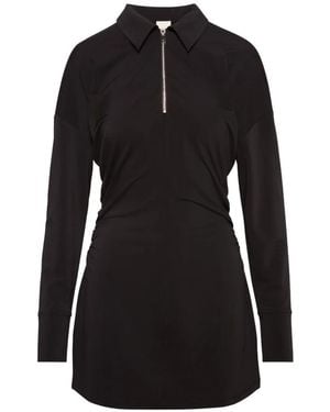 Calvin Klein Zipped Classic-Collar Mini Dress - Black