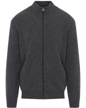 Canali Gerippter Cardigan Mit Reißverschluss - Grau