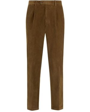Boglioli Corduroy-Texture Trousers - Brown