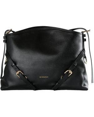 Givenchy Buckle-Strap Leather Shoulder Bag - Zwart