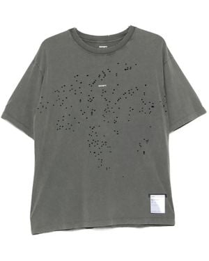 Satisfy Camiseta Mothtech Con Efecto Desgastado - Gris