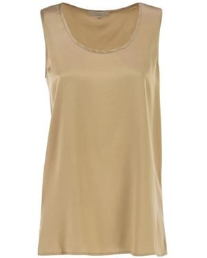 Antonelli Sleeveless Satin-Finish Top - Natural