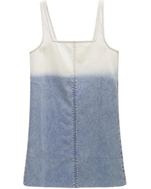 Rag & Bone Square-Neck Dip-Dye Mini Dress - Blue