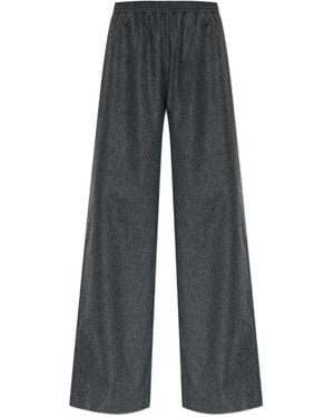 Fabiana Filippi Elasticated-Waistband Straight-Leg Trousers - Grey