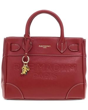RUE MADAM PARIS La Maison Logo-Embossed Contrast-Stitched Tote Bag - Red