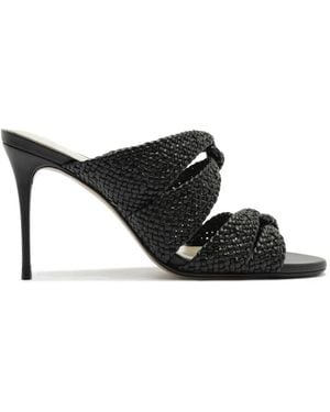 Alexandre Birman Sabrina Woven Leather Mules - Black