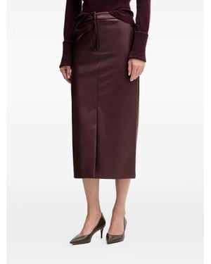 Sandro Ferrone Belt-Loops Midi Skirt - Red