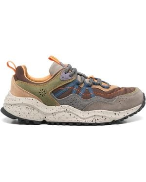 Flower Mountain Sanchia Paneled Speckled-Sole Sneakers - White
