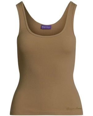 Ralph Lauren Ellis Ribbed-Knit Tank Top - Brown