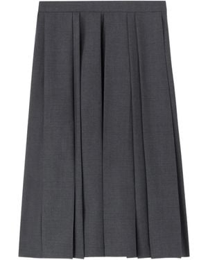 Ermanno Scervino Pleated Wool Skirt - Grey